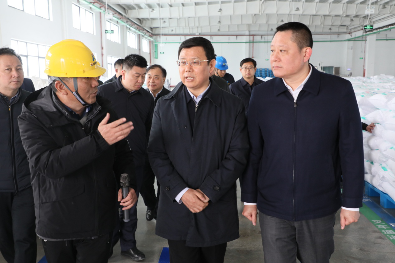 連云港市委常委、常務副市長胡建軍蒞臨科洛吉公司調研指導工作